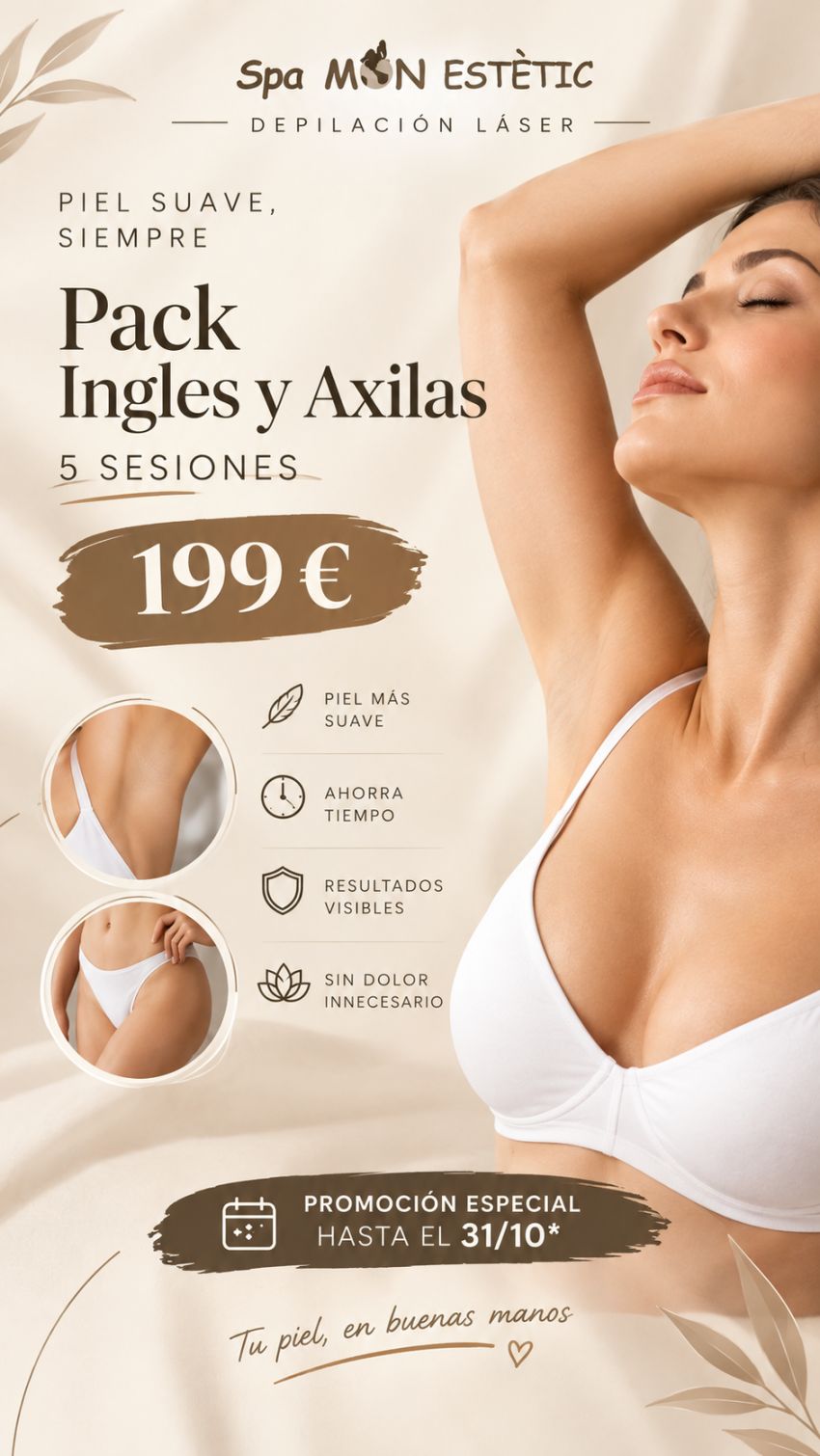 PACK 5 SESIONES LÁSER INGLES Y AXILAS