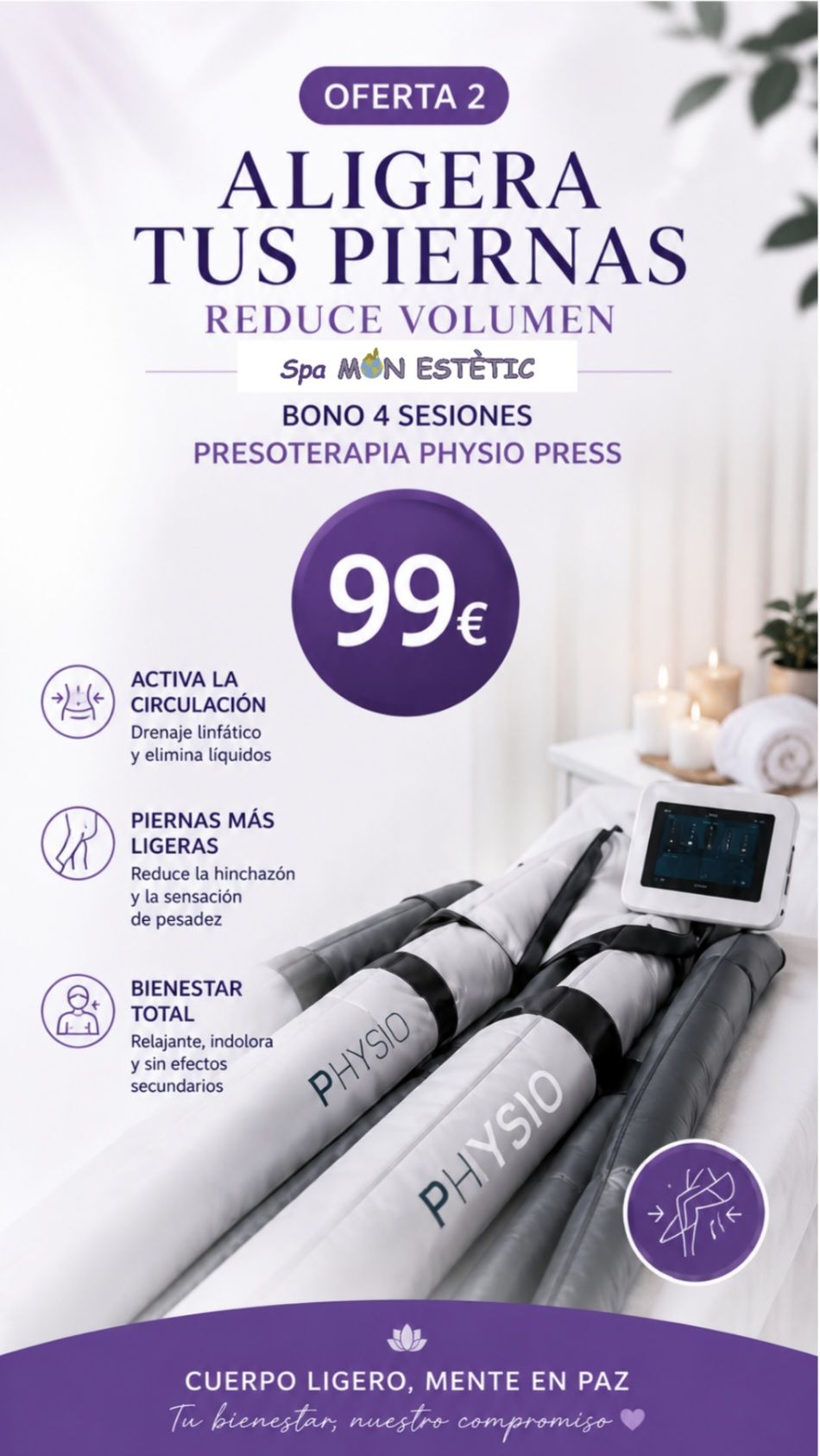 bono presoterapia 4 sesiones